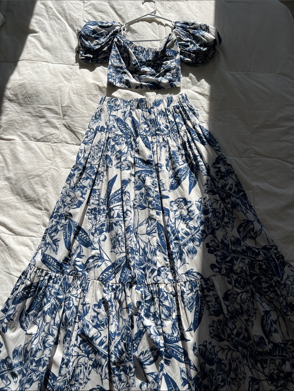 Blue Floral Two-Piece Dress